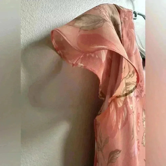 Vintage 90s Positive Attitude Floral Asymmetrical Maxi Dress | Pink | Women’s 8 - Picture 5 of 6